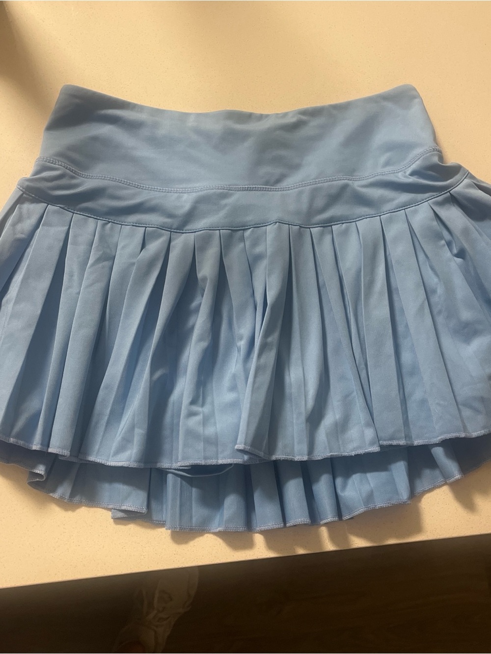 Light Blue Pleated Skater Skirt - Women